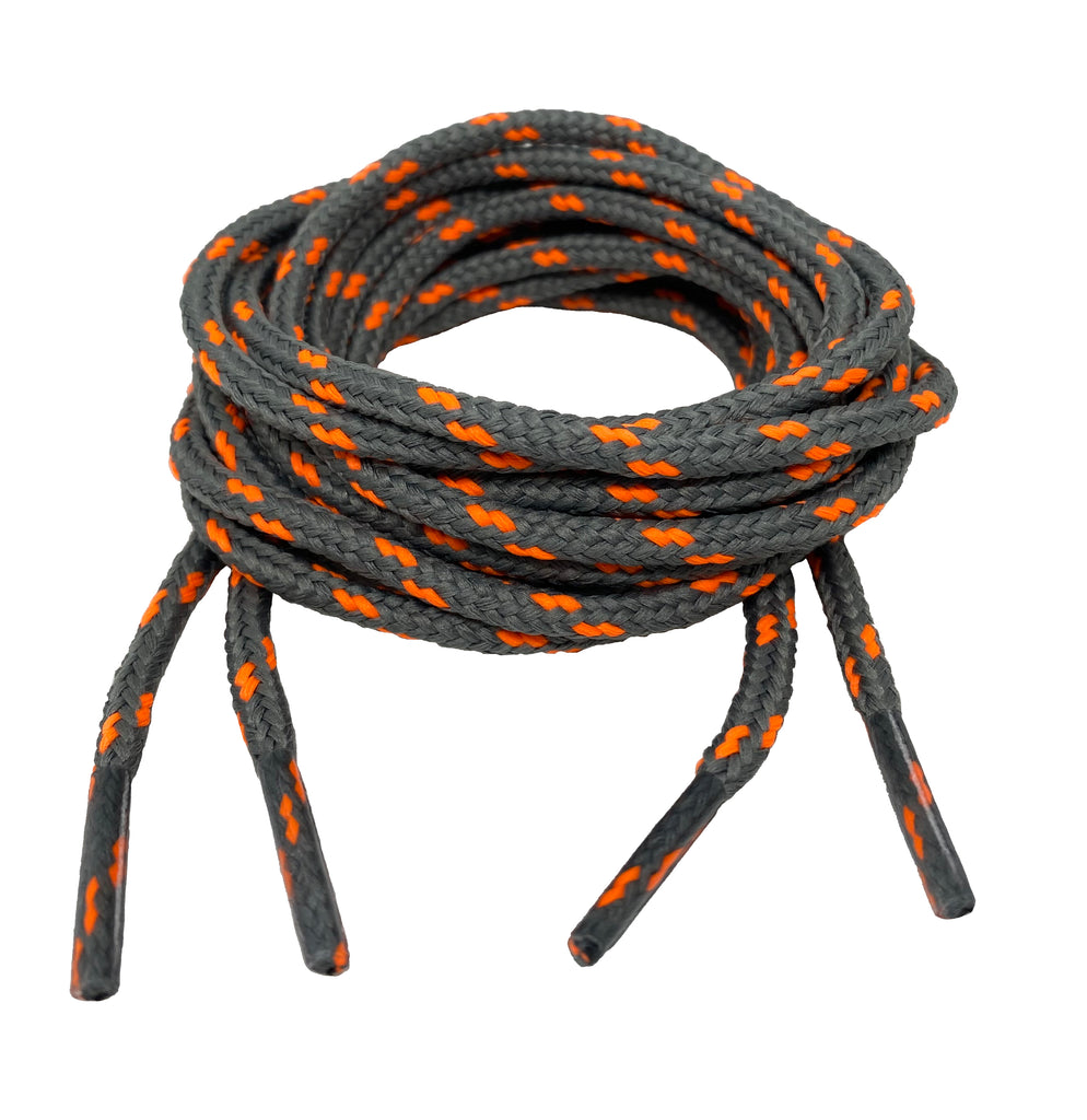 Round Grey and Bright Orange Laces