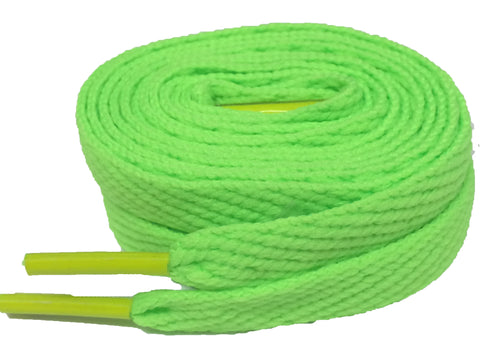 Mr Lacy Flatties - Flat Neon Green with Neon Yellow Tips Shoelaces - 10mm wide