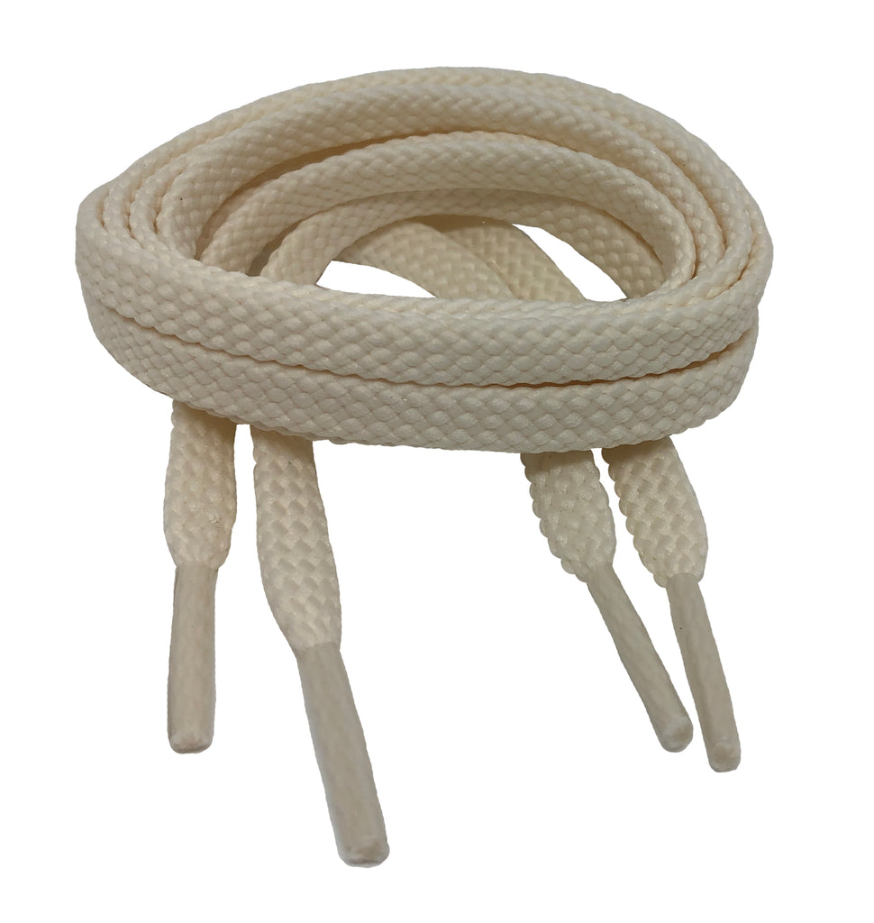 Flat Cream Shoelaces 7mm wide