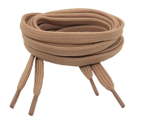 Flat Dark Beige Shoelaces