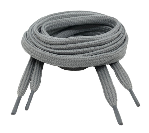 Flat Light Grey Shoelaces