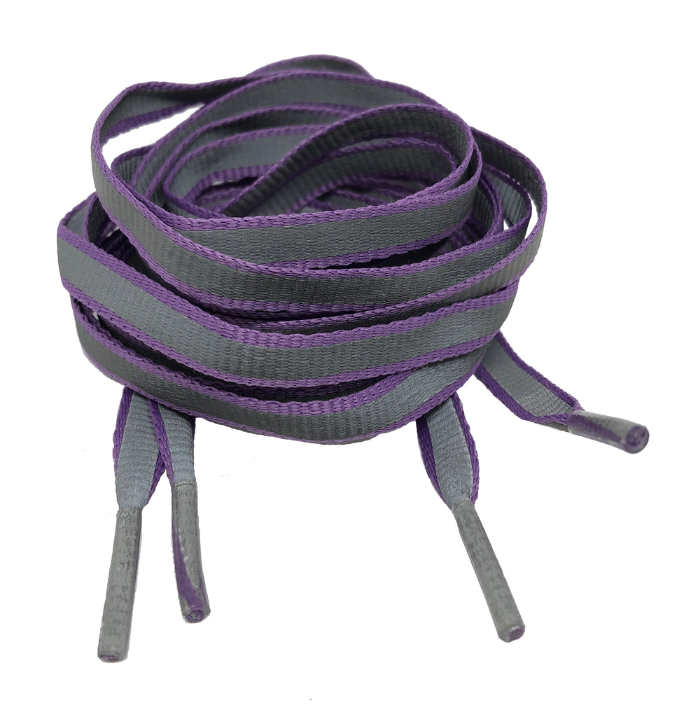 Flat Reflective Lilac Shoelaces