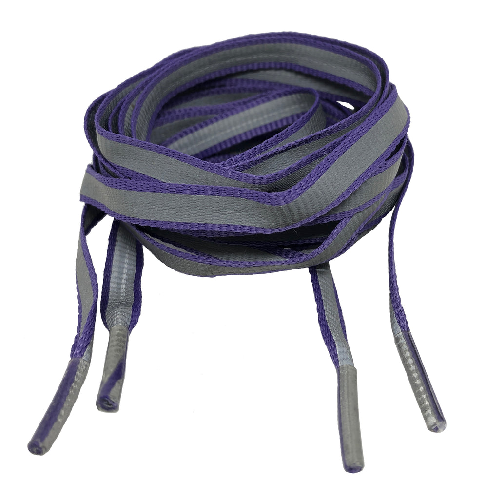 Flat Reflective Violet Shoelaces