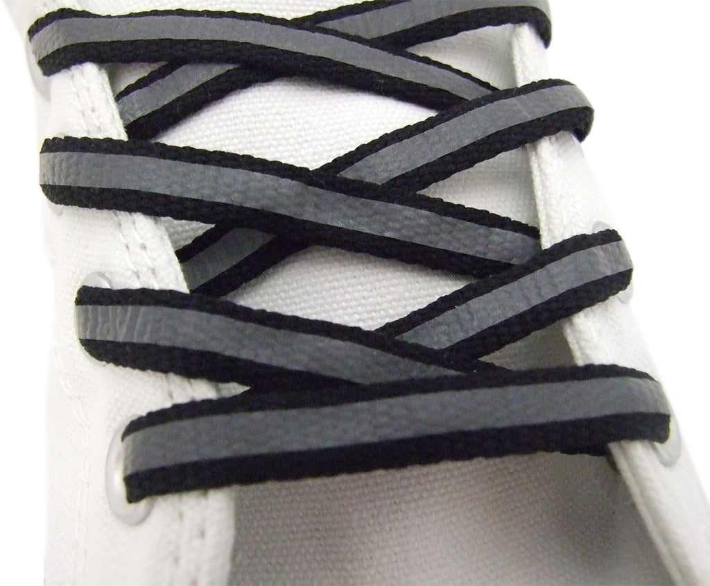 Reflective Flat Black Laces