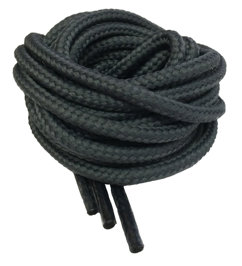 Round Dark Grey Bootlaces