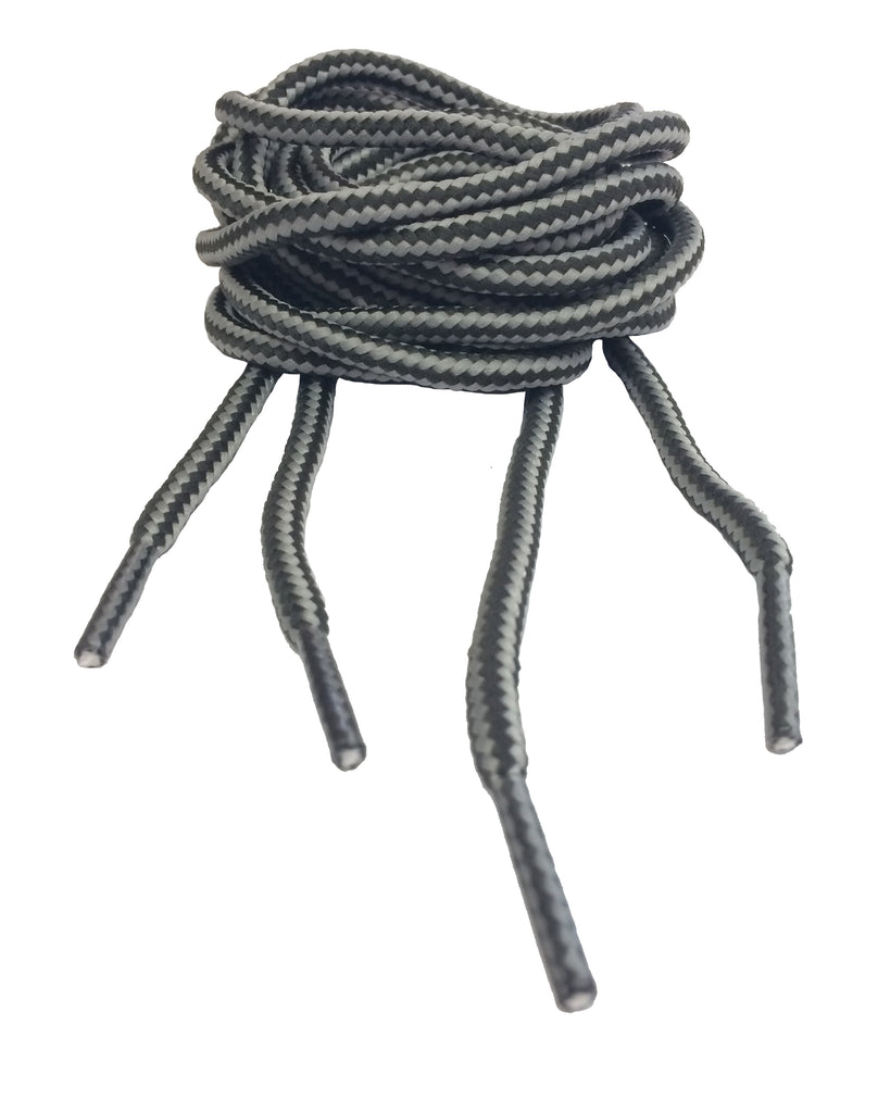 Round Grey Striped Shoelaces