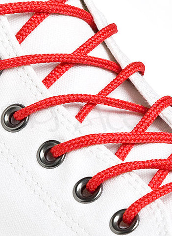 Round Red Shoelaces ← Great boot laces